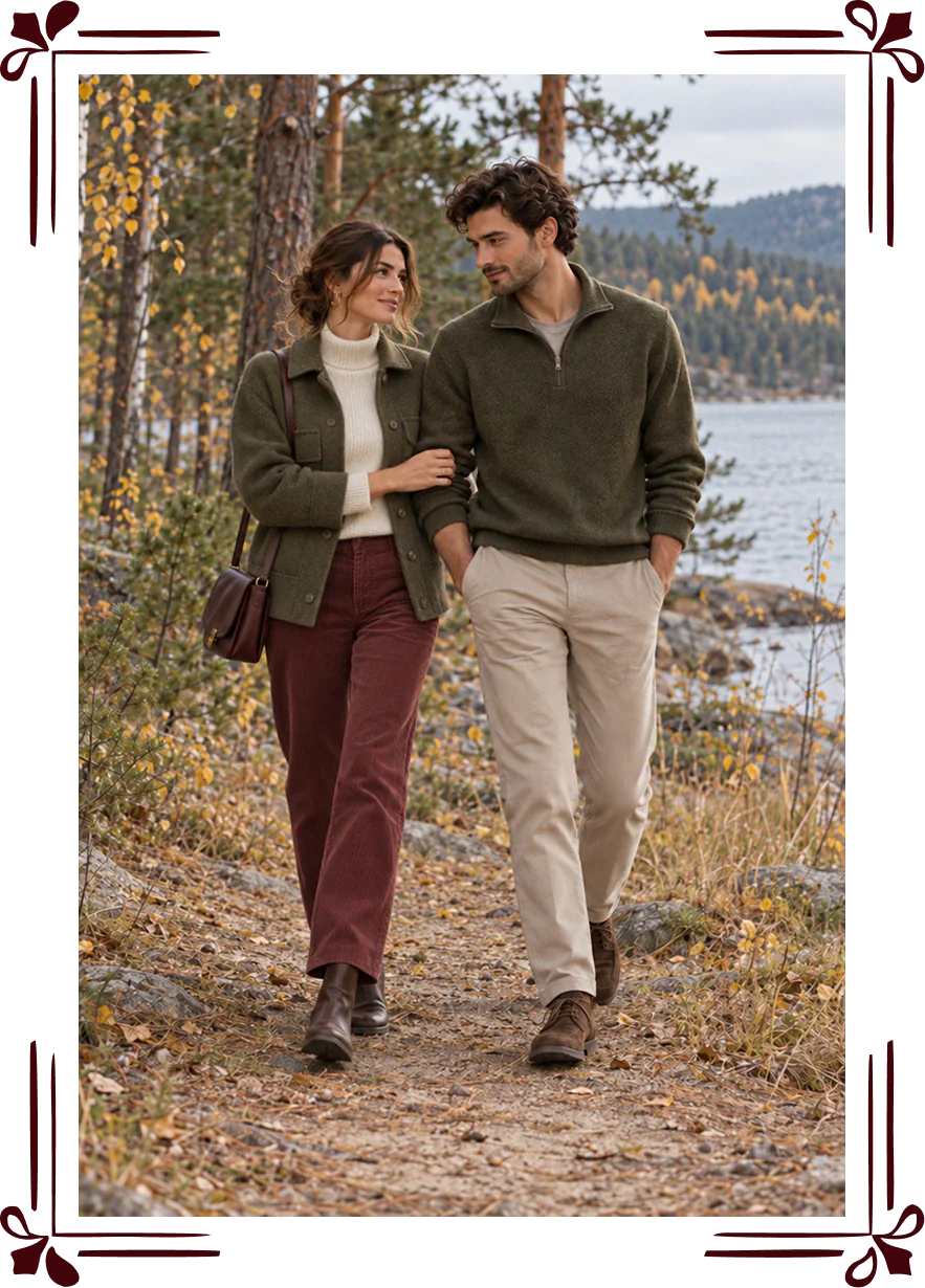 Даурен и Адина в образах Smart Casual